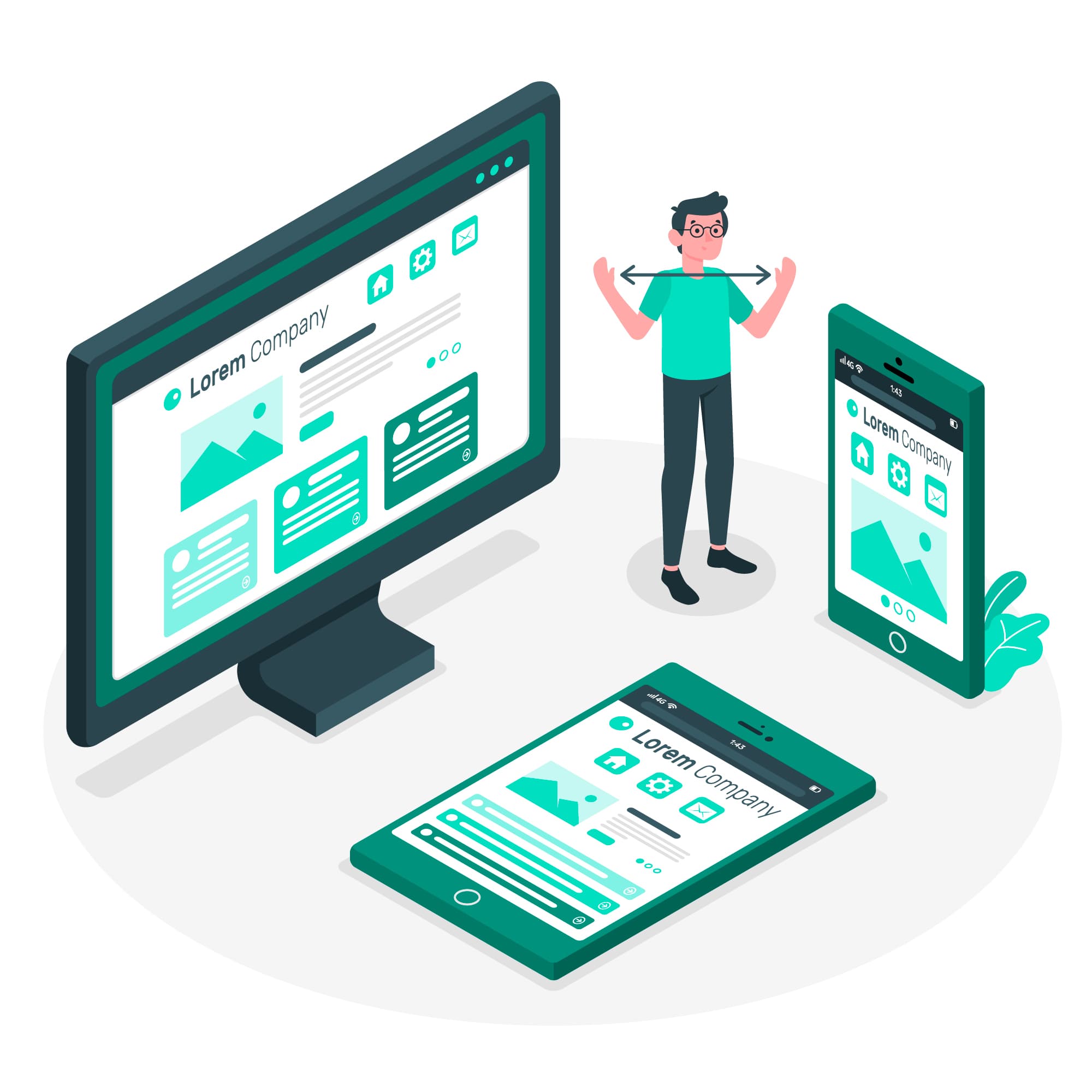 Illustration d'un site vitrine responsive